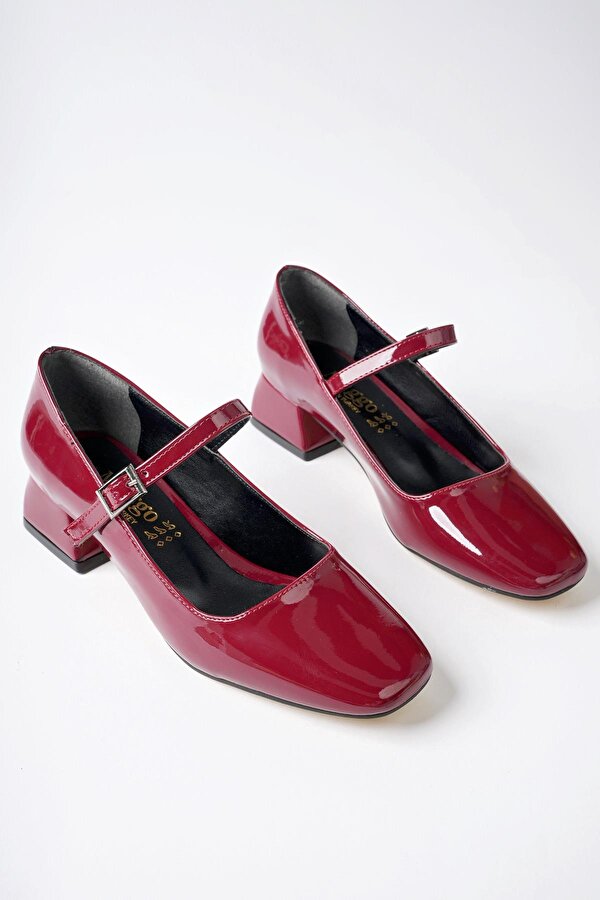 Muggo MARY Garantili Kare Burunlu Kadın Kısa Topuklu Ayakkabı