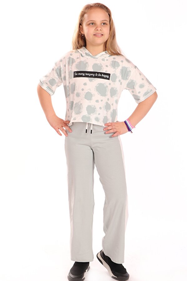 Toontoy Kids Toontoy Kız Çocuk Ön Yazı Baskılı Batikli Eşofman Takım