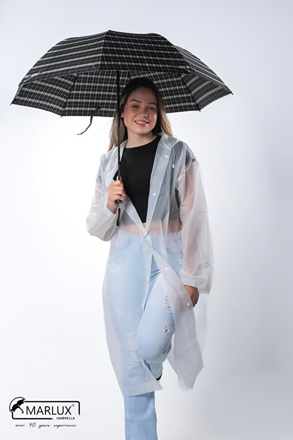 Marlux Siyah Ekoseli Kadın Şemsiye M21MAR358R001