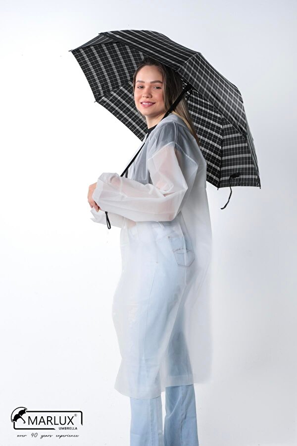 Marlux Siyah Ekoseli Kadın Şemsiye M21MAR358R001