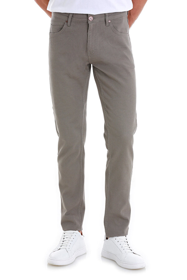 Hatemoğlu Vizon Slim Fit Düz 5 Cep Pamuklu Kanvas Pantolon