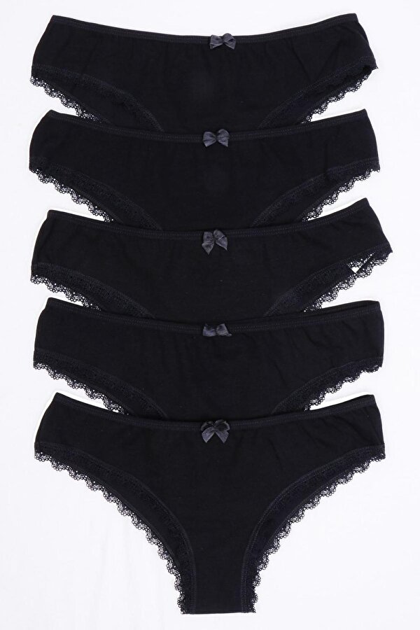 NICOLETTA Kadın Külot 5 Li Paket Brazillian SİYAH