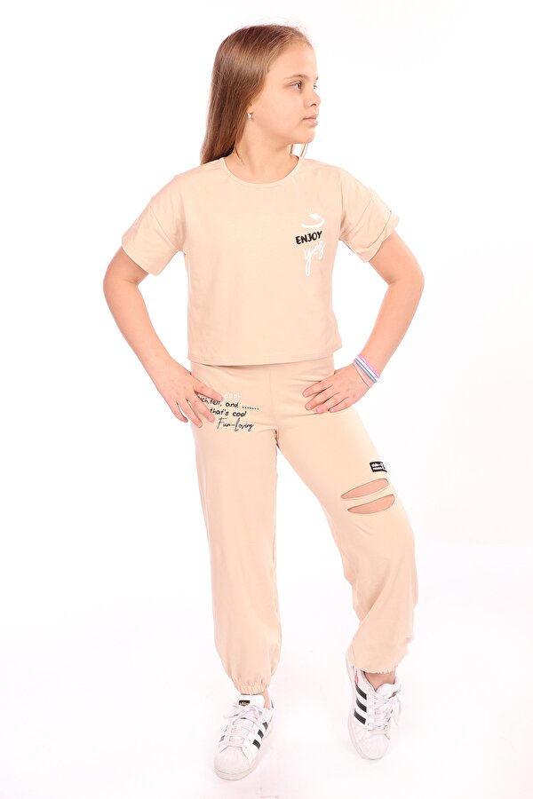 Toontoy Kids Toontoy Kız Çocuk Enjoy Yes Baskılı Eşofman Takım