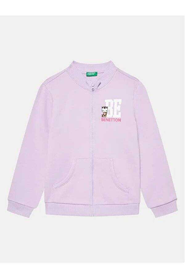 Benetton Kız Bebek Fermuarlı Sweatshirt
