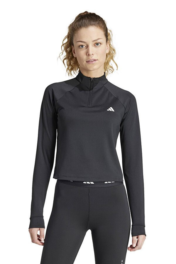 TR-ES 1/4ZIP        BLACK Siyah Kadın Fermuarlı Sweatshirt - 2. Ürüne %50 İndirim