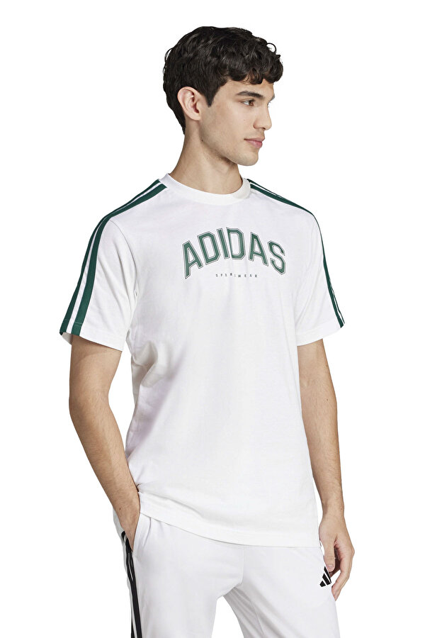 adidas M C COLLEG TEE      WHITE Beyaz Erkek Kısa Kol T-Shirt
