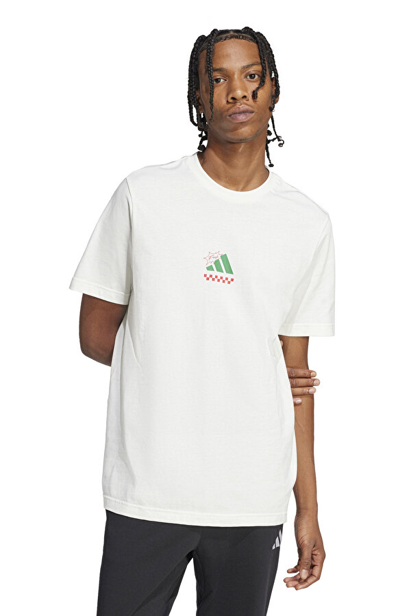 adidas M L PIZZA TEE       OWHIT Beyaz Erkek Kısa Kol T-Shirt