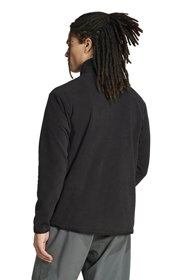 adidas MT ESS FZ FL        BLACK Siyah Erkek Polar Sweatshirt