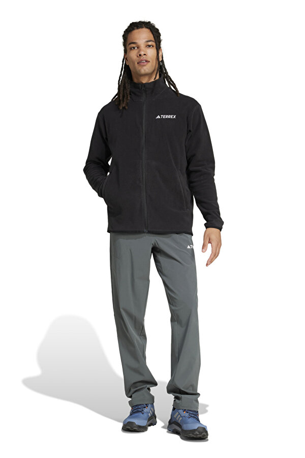 adidas MT ESS FZ FL        BLACK Siyah Erkek Polar Sweatshirt
