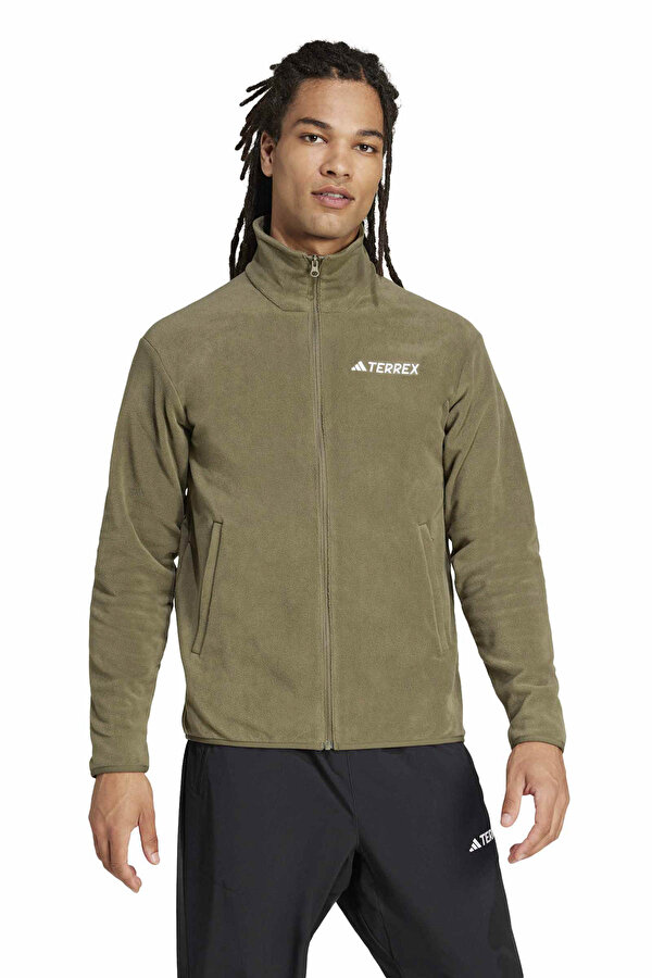 adidas MT ESS FZ FL        OLIST Haki Erkek Fermuarlı Sweatshirt