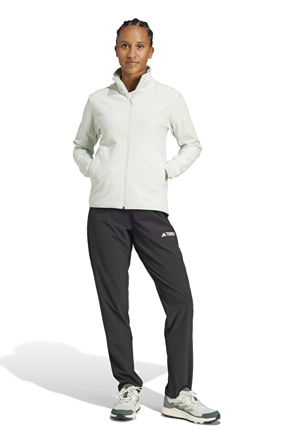 adidas W MT ESS FZ FL      LINGR PASTEL YESIL Kadın Polar Sweatshirt