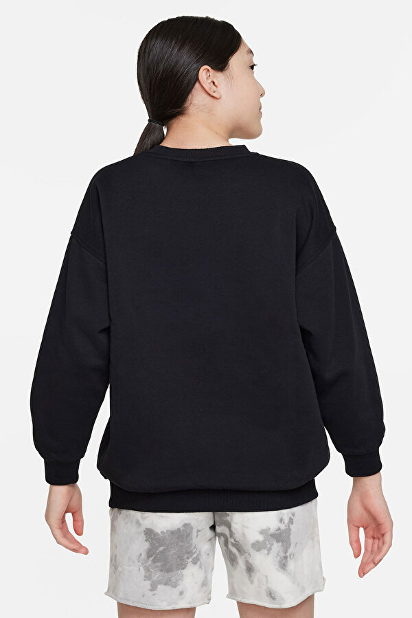 Nike Sportswear Club Flee Siyah Kız Çocuk Sweatshirt