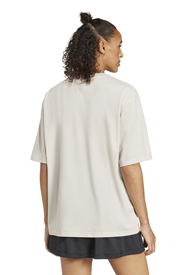 adidas W BOX LOGO G T Bej Kadın Kısa Kol T-Shirt