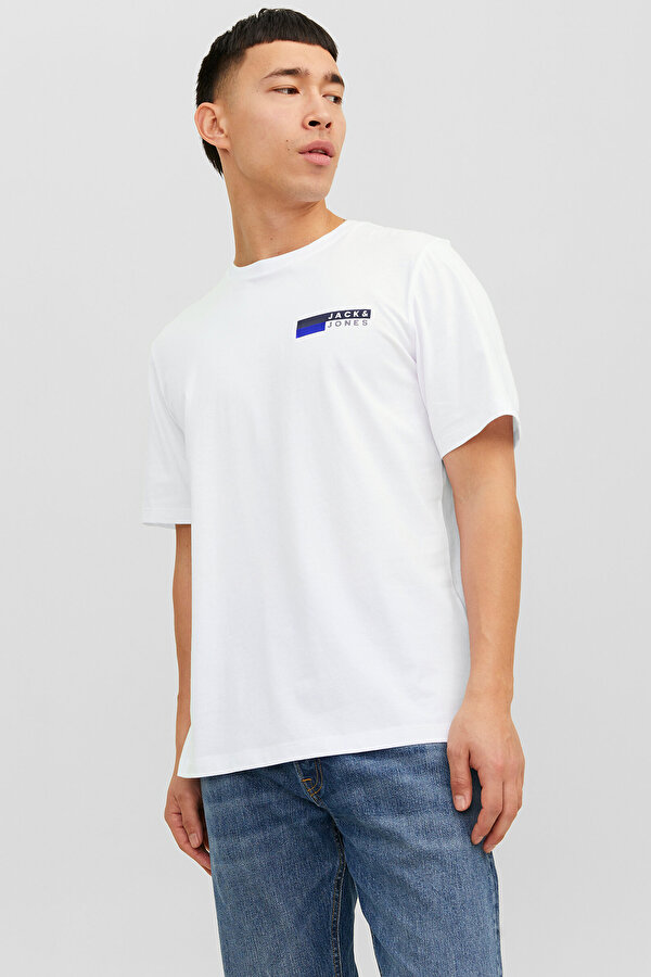 Erkek Jjecorp Logo Detaylı Kısa Kollu %100 Pamuk T-Shirt 12233999 Beyaz