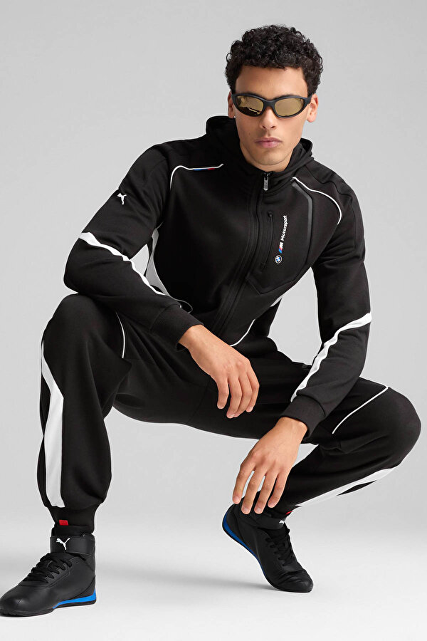 Puma BMW MMS  HOODED SWEAT JAC Siyah Erkek Sweatshirt
