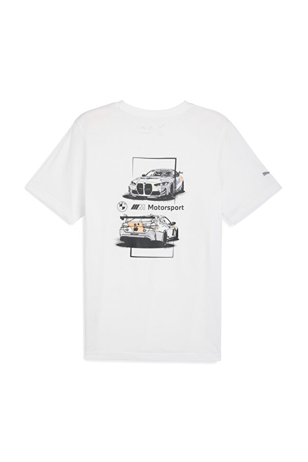 Puma BMW MMS CAR GRAPHIC TEE 2 Beyaz Erkek Kısa Kol T-Shirt