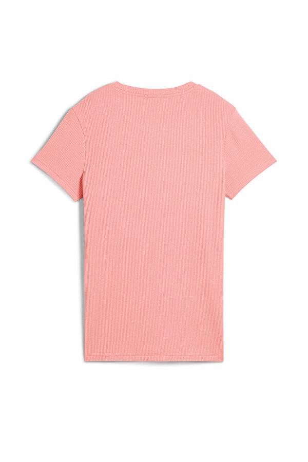 Puma ESS ELEVATED Rib Tee Pembe Kadın Kısa Kol T-Shirt