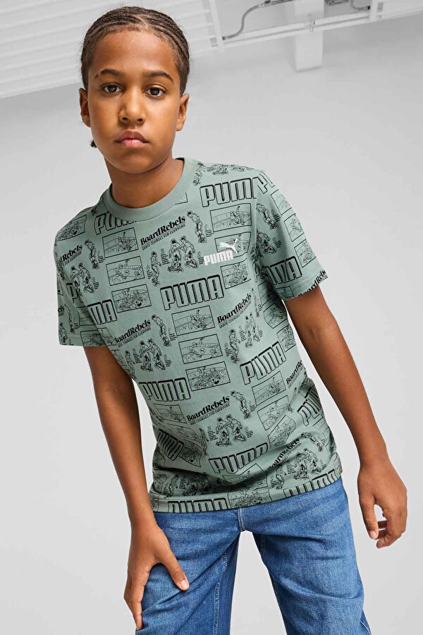 Puma MID90S AOP Tee B Yeşil Erkek Çocuk Kısa Kol T-Shirt