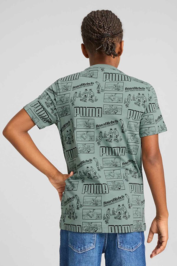 Puma MID90S AOP Tee B Yeşil Erkek Çocuk Kısa Kol T-Shirt
