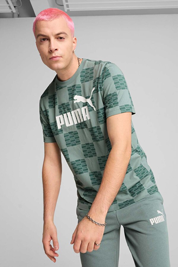 Puma UNITED AOP Tee Yeşil Erkek Kısa Kol T-Shirt