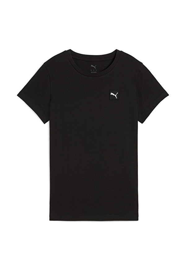 Puma ESS ELEVATED Tee Siyah Kadın Kısa Kol T-Shirt