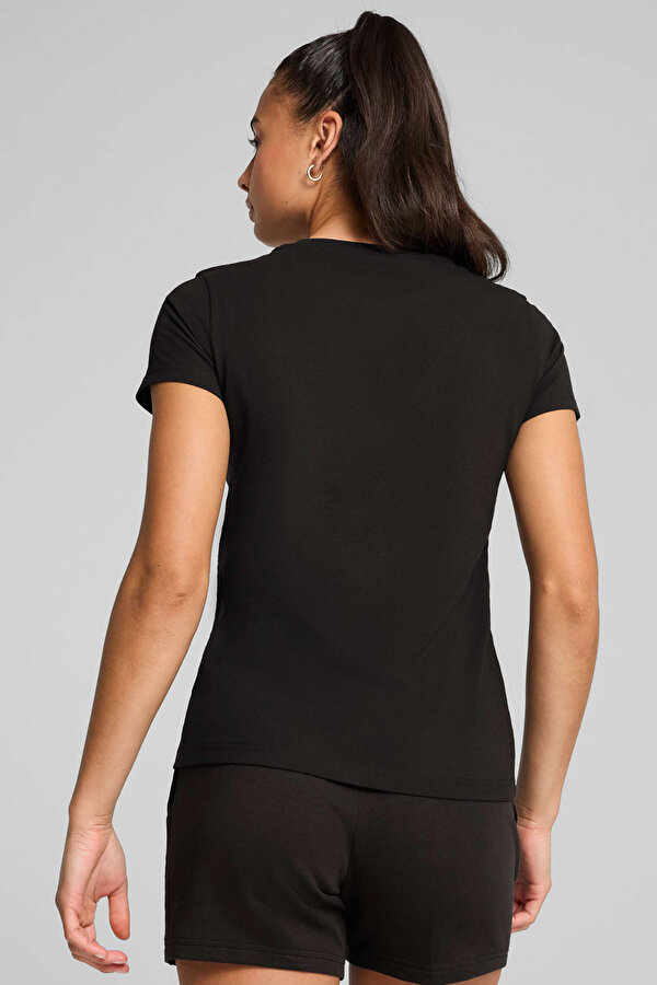 Puma ESS ELEVATED Tee Siyah Kadın Kısa Kol T-Shirt