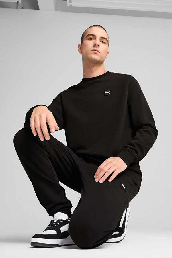 Puma ESS ELEVATED Crew Siyah Erkek Sweatshirt