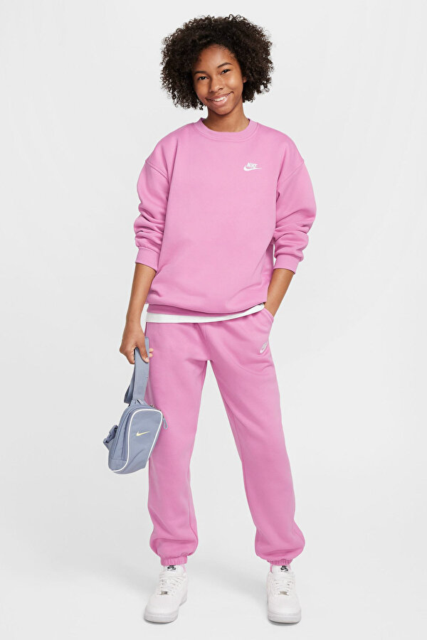 Nike G NSW CLUB FLC CREW LBR Pembe Kadın Sweatshirt