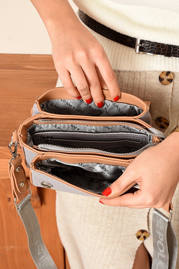 Just Polo Yeni Sezon Kolon Askılı 4 Bölmeli Kadın Omuz Çantası 21x16cm PBU2174