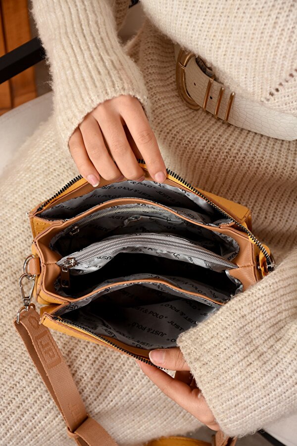 Just Polo Polo Suya Dayanıklı Bol Gözlü 2 Askılı Kadın Çapraz Çanta Omuz Çanta Pbu6304