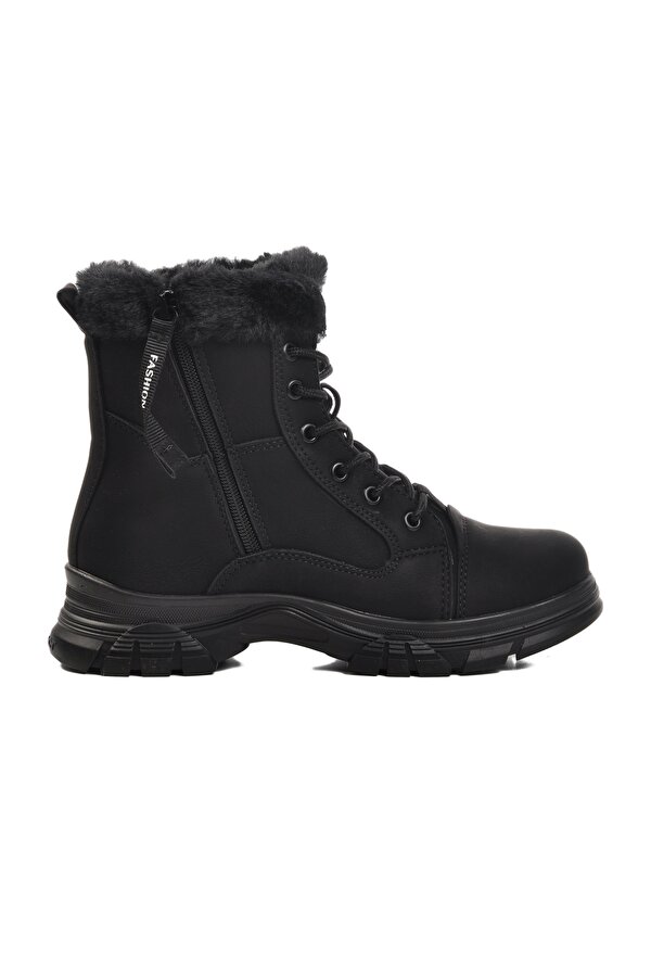 Ayakmod Siyah-Zümrüt İçi Polarlı Kadın Bot 24072 Z