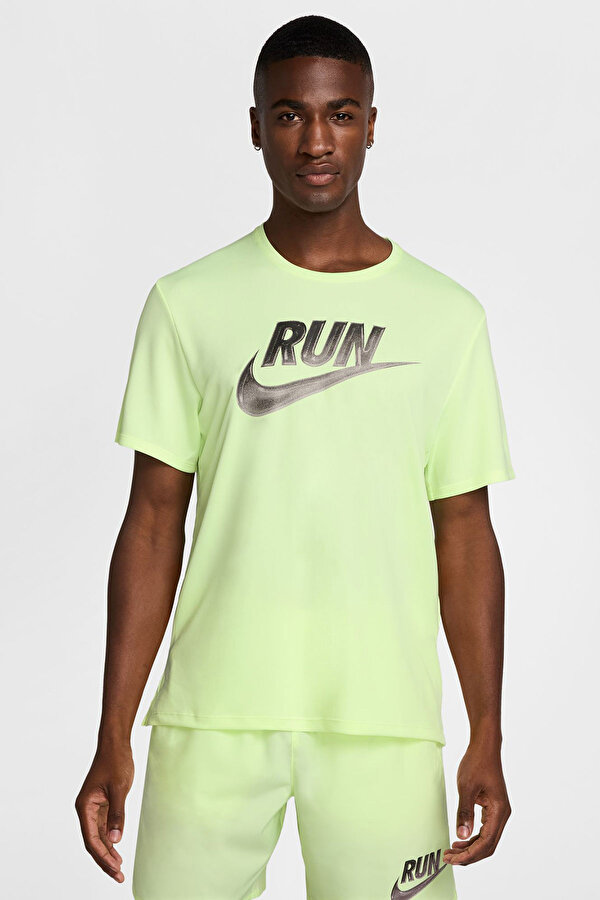 Nike M NK RUN ENERGY MILER SS Sarı Erkek Kısa Kol T-Shirt