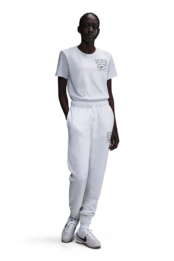 Nike W NSW CLUB SS TEE CC Gri Kadın Kısa Kol T-Shirt