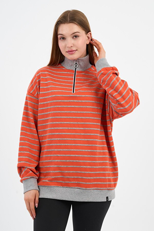 Alexander Gardi ALEXANDERGARDI DİK YAKA FERMUARLI SWEATSHIRT (UNX-00247-WN)