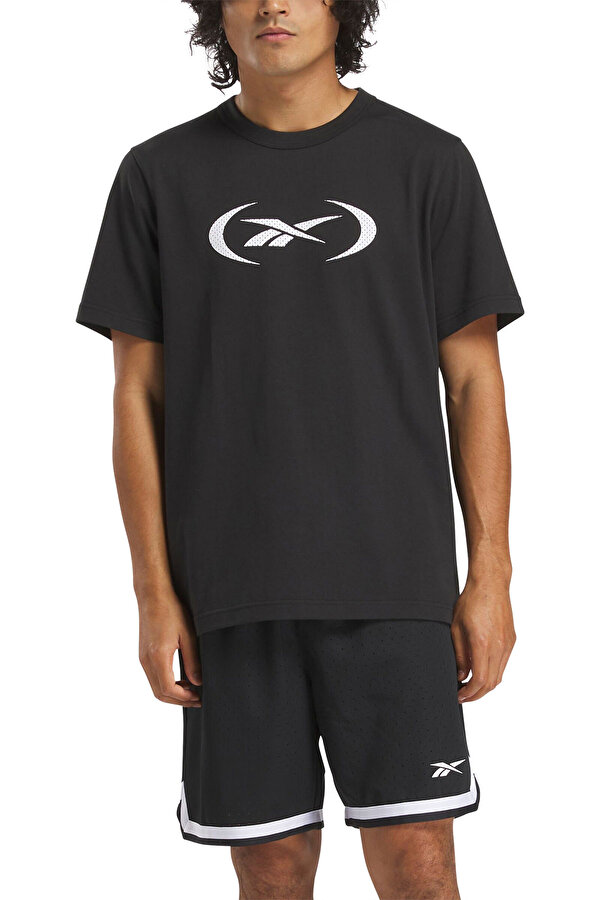 Reebok BASKETBALL T-SHIRT Siyah Erkek Kısa Kol T-Shirt
