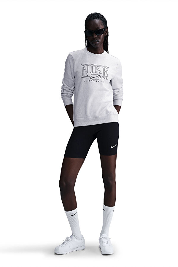 Nike W NSW CLUB FLC STD GX CRE Gri Kadın Sweatshirt