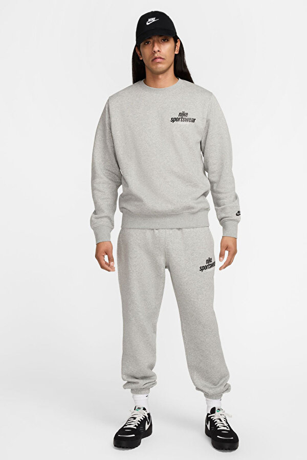 Nike M NK CLUB BB CREW NSW GFX GRI Erkek Sweatshirt