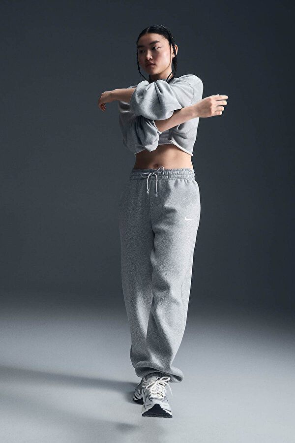 Nike W Nsw Phnx Flc Hr Os Серый Женщина Спортивные Брюки