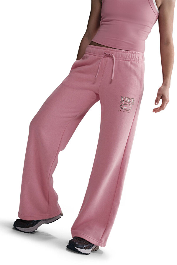 Nike W NSW CLUB FLC MR GX WIDE Pembe Kadın Eşofman Altı