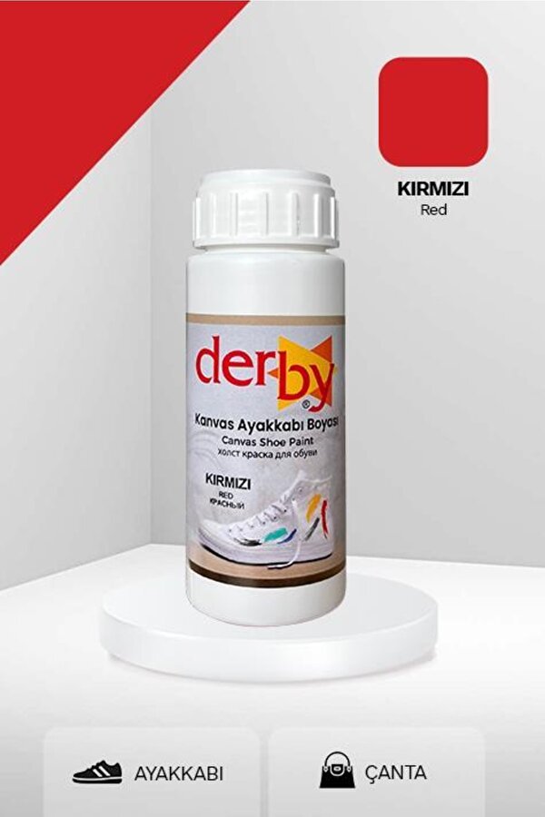 Derby Kanvas - Bez / Kumaş Ayakkabı Boyası 100 mL - Kırmızı