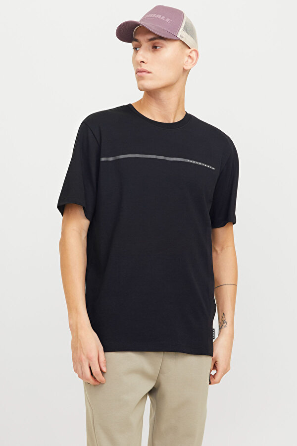 Jack & Jones JCOFUSION FULL BRANDING T Siyah Erkek Kısa Kol T-Shirt