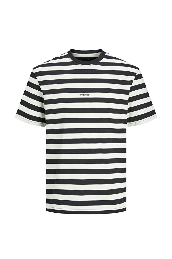 Jack & Jones JORVESTERBRO NEWTON STRIP Siyah Erkek Kısa Kol T-Shirt