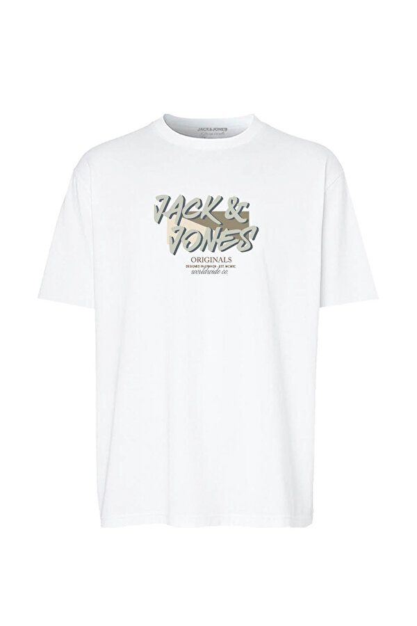 Jack & Jones JORVARENNA TEE SS CREW Beyaz Erkek Kısa Kol T-Shirt