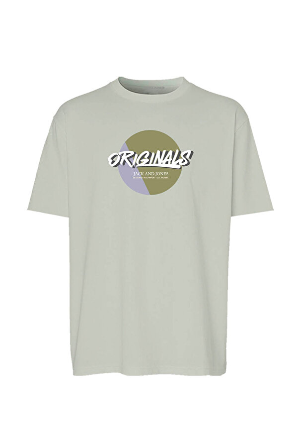 Jack & Jones JORVARENNA TEE SS CREW Gri Erkek Kısa Kol T-Shirt