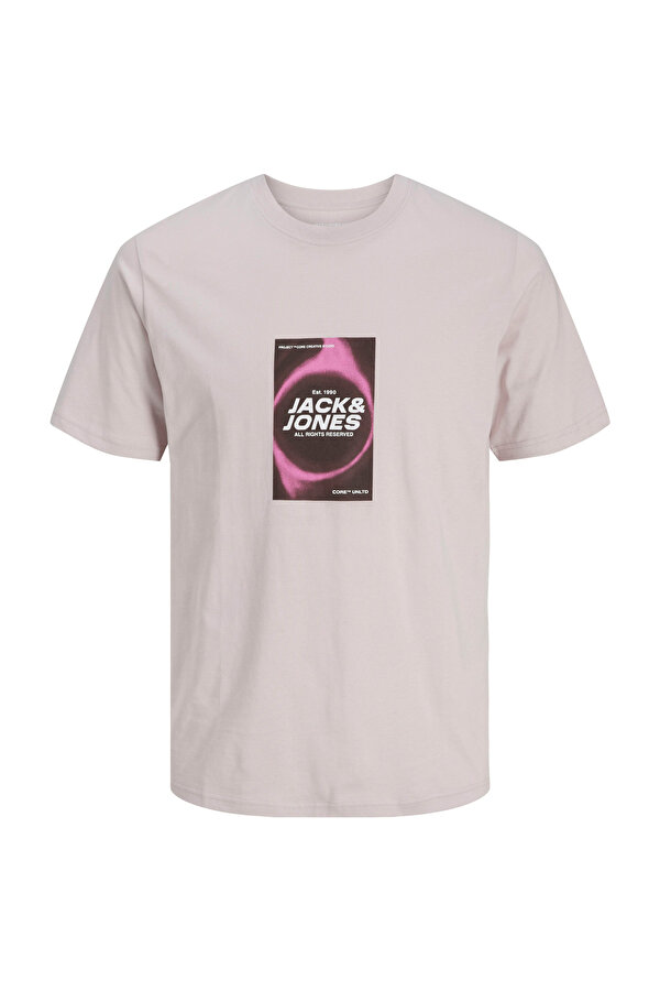 Jack & Jones JCORECHARGE FRONT PRINT Lila Erkek Kısa Kol T-Shirt