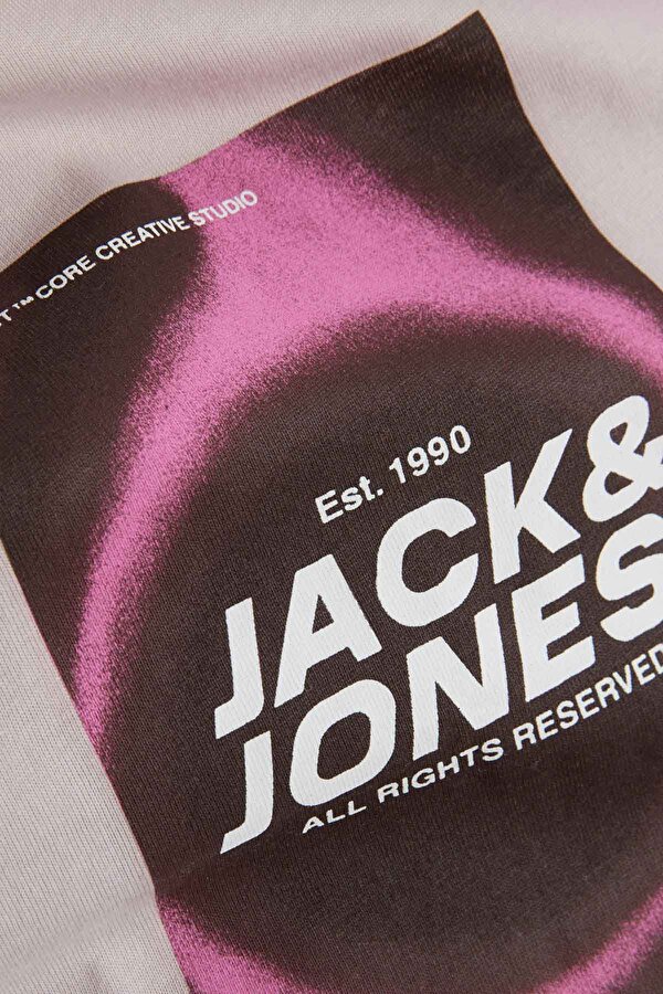 Jack & Jones JCORECHARGE FRONT PRINT Lila Erkek Kısa Kol T-Shirt