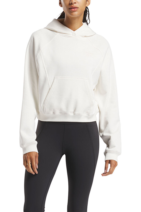 Reebok Icon Elements Ft Hoodie Экрю Женщина Толстовка С Капюшоном
