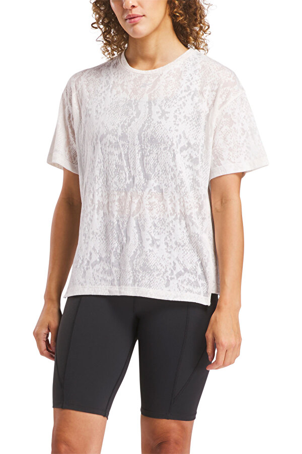 Reebok Burnout Tee Экрю Женщина Футболка