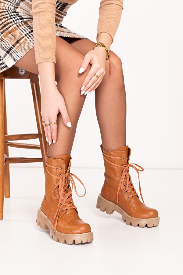 Gondol Kundura Gondol Kadın Hakiki Deri Kalın Taban Hafif Postal wst.3032