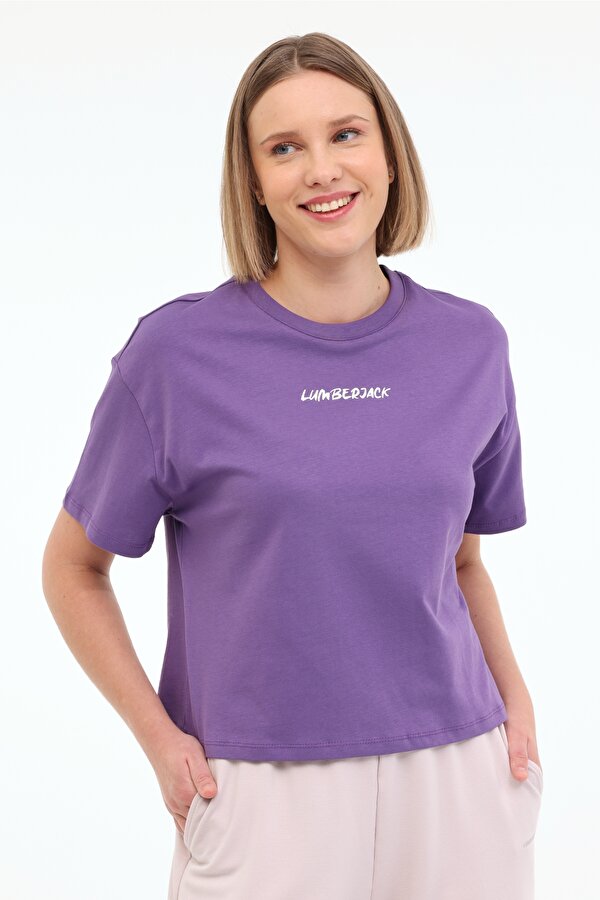 Lumberjack WL THEA 11SF518 5FX Mor Kadın Kısa Kol T-Shirt